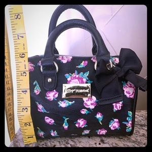 Betsey johnson mini barrel bag w floral design